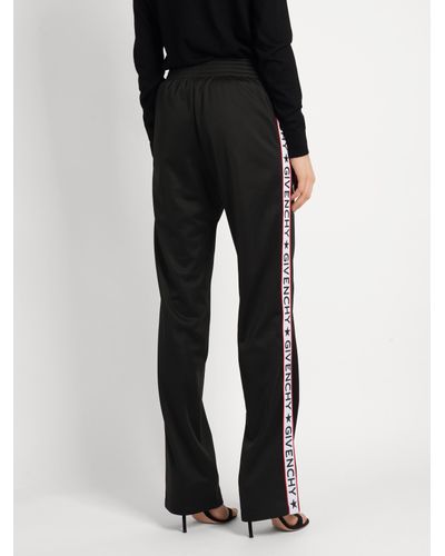 Givenchy Synthetic Logo-striped Jersey Trousers in Black | Lyst